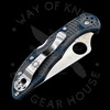 *Pre Owned* 003 Spyderco Delica 4 Gray-Blue Zome FRN Super Blue Sprint Run (2.88" Satin) C11ZFGYBLP