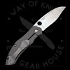 *Pre Owned* 003 Spyderco Myrtle Titanium / Carbon Fiber Framelock S30V (3.7" Satin) C194CFTIP