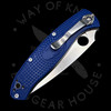 *Pre Owned* 003 Spyderco Resilience Blue FRN PlainEdge S35VN (4.25" Satin) C142PBL