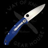 *Pre Owned* 003 Spyderco Resilience Blue FRN PlainEdge S35VN (4.25" Satin) C142PBL