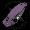 *Pre Owned* 003 Spyderco Manix 2 Purple G-10 Cruwear (3.37" DLC) C101GPPRBK2
