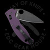 *Pre Owned* 003 Spyderco Manix 2 Purple G-10 Cruwear (3.37" DLC) C101GPPRBK2