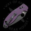 *Pre Owned* 003 Spyderco Manix 2 Purple G-10 Cruwear (3.37" DLC) C101GPPRBK2