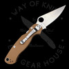 *Pre Owned* 003 Spyderco Paramilitary 2 Coyote Brown G-10 10V (3.49" Satin)  C81GPCB2