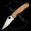 *Pre Owned* 003 Spyderco Paramilitary 2 Coyote Brown G-10 10V (3.49" Satin)  C81GPCB2