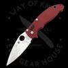 *Pre Owned* 003 Spyderco Manix 2 Red G-10 CPM-20CV (3.37" Satin) C101GPRD2