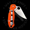 *Pre Owned* 003 Spyderco Para 3 Orange G-10 CTS XHP (2.92" Satin) C223GPOR