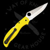 *Pre Owned* 003 Spyderco Stretch 2 XL Yellow FRN H-2 (3.99" Satin) C258PYL