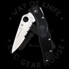 *Pre Owned* 003 Spyderco Endura Black FRN Thin Blue Line Partially Serrated (3.8" Satin) C10FPSBKBL
