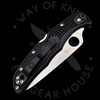 *Pre Owned* 003 Spyderco Endura Black FRN Thin Blue Line Partially Serrated (3.8" Satin) C10FPSBKBL