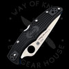 *Pre Owned* 003 Spyderco Endura Black FRN Thin Blue Line Partially Serrated (3.8" Satin) C10FPSBKBL