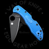 *Pre Owned* 003 Spyderco Delica Blue FRN S35VN (2.89" TiCN Black) C11FPBLBKS35VN