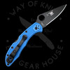 *Pre Owned* 003 Spyderco Delica Blue FRN S35VN (2.89" TiCN Black) C11FPBLBKS35VN