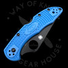 *Pre Owned* 003 Spyderco Delica Blue FRN S35VN (2.89" TiCN Black) C11FPBLBKS35VN