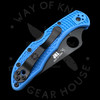 *Pre Owned* 003 Spyderco Delica Blue FRN S35VN (2.89" TiCN Black) C11FPBLBKS35VN