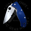 *Pre Owned* 003 Spyderco Tenacious Blue FRN Partially Serrated S35VN (3.39" Satin) C122PSBL