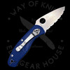 *Pre Owned* 003 Spyderco Persistence Blue FRN Serrated S35VN (2.75" Satin) C136SBL