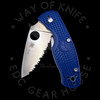 *Pre Owned* 003 Spyderco Persistence Blue FRN Serrated S35VN (2.75" Satin) C136SBL
