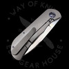 Trevor Burger Custom EXK CFL Smooth Speedhole Titanium Frame Purple Ti Hardware Elmax Drop Point (2.75" Hand Rubbed Satin) )