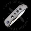 Trevor Burger Custom EXK CFL Smooth Speedhole Titanium Frame Purple Ti Hardware Elmax Drop Point (2.75" Hand Rubbed Satin) )