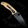 *Pre Owned* 003 Spyderco Lightweight Tenacious Tan FRN Liner Lock (3.39in Black) C122PTNBK