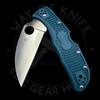 *Pre Owned* 003 Spyderco Endela Lightweight Wharncliffe Blue FRN Handles (3.42in Satin Plain) C243FPWK390