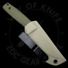 Asher Knives Lil' Buddy Contoured Milled Green Micarta 3V Drop Point Fixed Blade (3in Stonewash)
