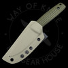 Asher Knives Lil' Buddy Contoured Milled Green Micarta 3V Drop Point Fixed Blade (3in Stonewash)