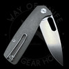 Asher Knives Spiro Contoured Stonewashed Ti Liner Lock S90V (3.2in Stonewashed)