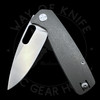 Asher Knives Spiro Contoured Stonewashed Ti Liner Lock S90V (3.2in Stonewashed)