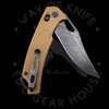 *Pre Owned* SRM Knives Sanrenmu Folding Knife Brown G10 Handle D2 Plain Edge (3.54" Blackwash) SRM9201-GW