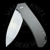 Trevor Burger Custom Urban Framelock Micromilled Blasted Titanium Damasteel Collar Elmax (3" Hand Rubbed Satin)