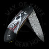 Jakes Blades Gents Liner Lock Fordite Inlaid G10 Handles (3in San Mai)