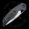 *Pre Owned* Civivi Isham Anthropos Flipper Blue & Black Carbon Fiber D2 (3.25" Satin)