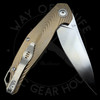 *Pre Owned* MKM Anso Goccia Liner Lock Flipper Knife Bronze Titanium (3.25" Satin)