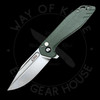 *Pre Owned* CJRB Riff Flipper Green Micarta AR-RPM9 (3.5" Stonewash)