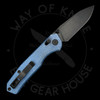 *Pre Owned* CMB Explorer Crossbar Lock Folder Blue Micarta 14C28N (3.39" Blackwash)