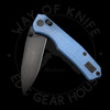 *Pre Owned* CMB Explorer Crossbar Lock Folder Blue Micarta 14C28N (3.39" Blackwash)
