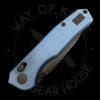 *Pre Owned* CMB Explorer Crossbar Lock Folder Blue Micarta 14C28N (3.39" Blackwash)