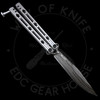 Kershaw Lucha Balisong Butterfly Knife Gray Stainless (4.5" Damascus) 5150DAM
