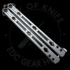 Kershaw Lucha Balisong Butterfly Knife Gray Stainless (4.5" Damascus) 5150DAM