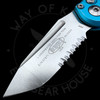 *Pre Owned* Microtech LUDT Gen 3 1135-11TQ Stonewash Partial Serrated Blade, Turquoise Handle Grip Inlay