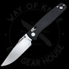 Asher Knives Acuto Crossbar Black Aluminum (3.2in Stonewashed) S35VN