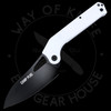 Ontario Camp Plus EDC Folding Knife White GFN Handle Black Cleaver Blade CP ON4320GREYTC