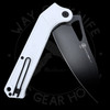 Ontario Camp Plus EDC Folding Knife White GFN Handle Black Cleaver Blade CP ON4320GREYTC