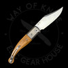 *Pre Owned* Lionsteel Gitano GT01 UL Traditional Folder Olive Wood and Titanium Niolox (3.35" Satin)