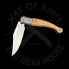 *Pre Owned* Lionsteel Gitano GT01 UL Traditional Folder Olive Wood and Titanium Niolox (3.35" Satin)