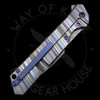 *Pre Owned* Olamic Cutlery Rainmaker Harpoon Ti Hole Pattern Handles  (4in Working Finish)  Modified