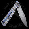 *Pre Owned* Olamic Cutlery Rainmaker Harpoon Ti Hole Pattern Handles  (4in Working Finish)  Modified