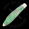 *Pre Owned* Case Cutlery Teardrop Jack Folding Knife Emerald Green Bone TB62028 (2.2" Polished SS)